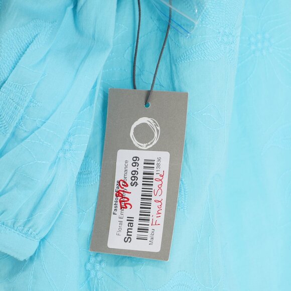 NWT HABITAT Floral Embroidery Romance Shirt Top in Malibu Size S - Picture 9 of 10